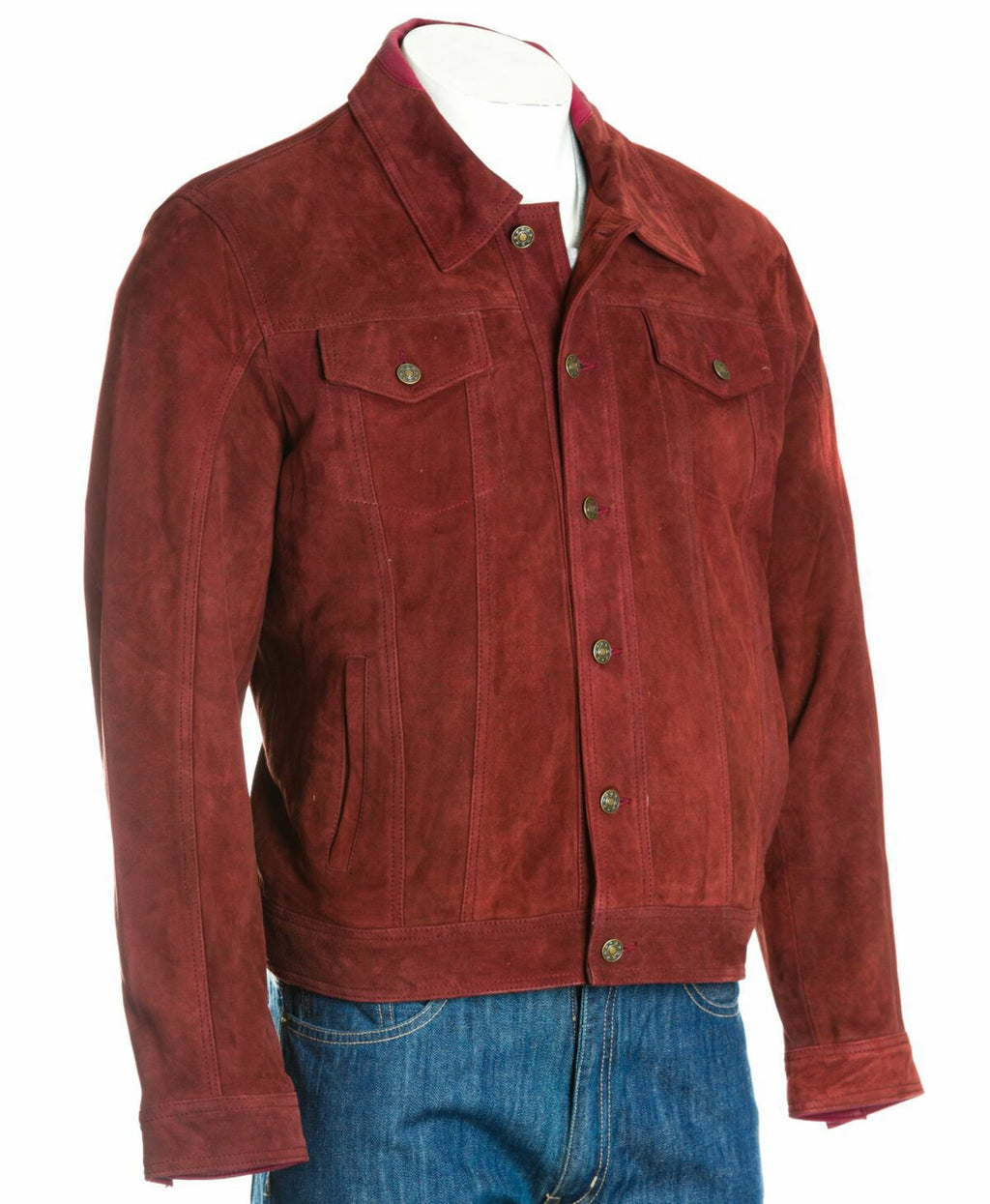 Burgundy Denim Suede Antonio