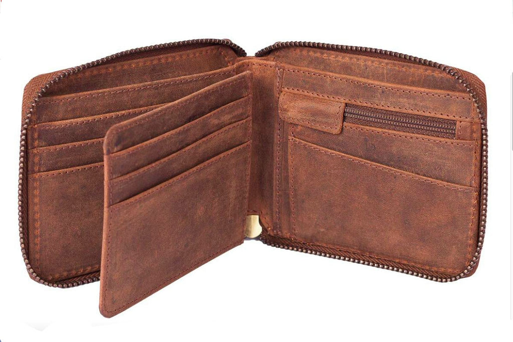 Mala - Cactus Leather Zip Around Wallet with RFID
