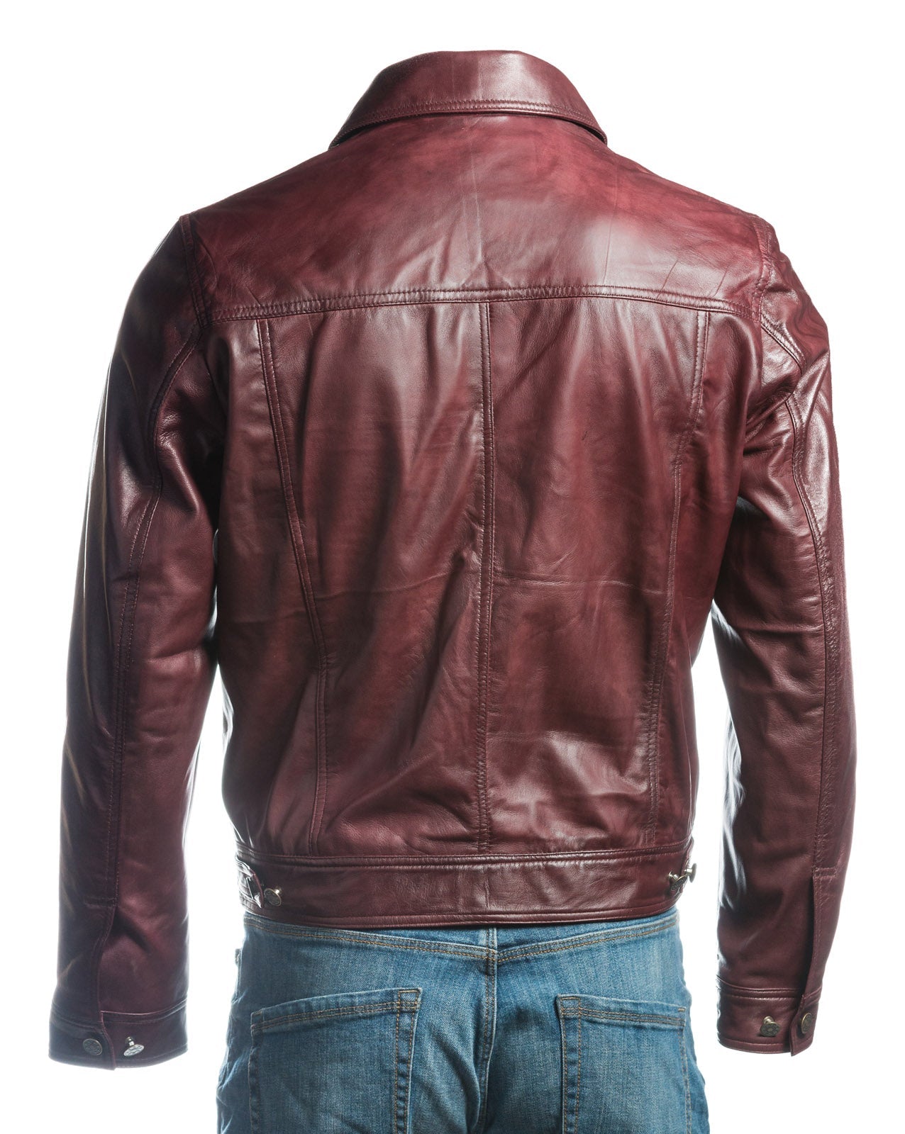 Burgundy Denim Jacket Antonio