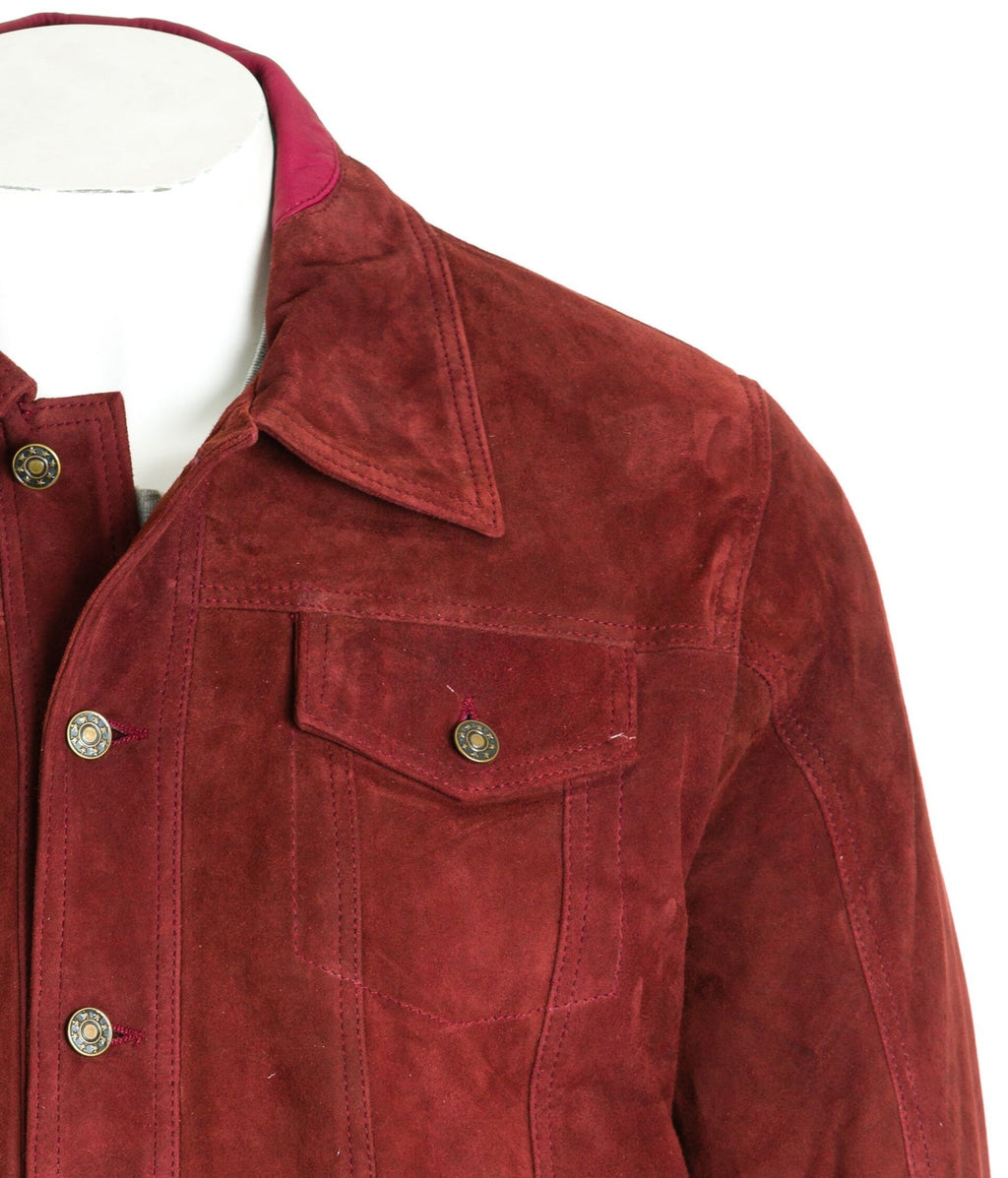 Burgundy Denim Suede Antonio