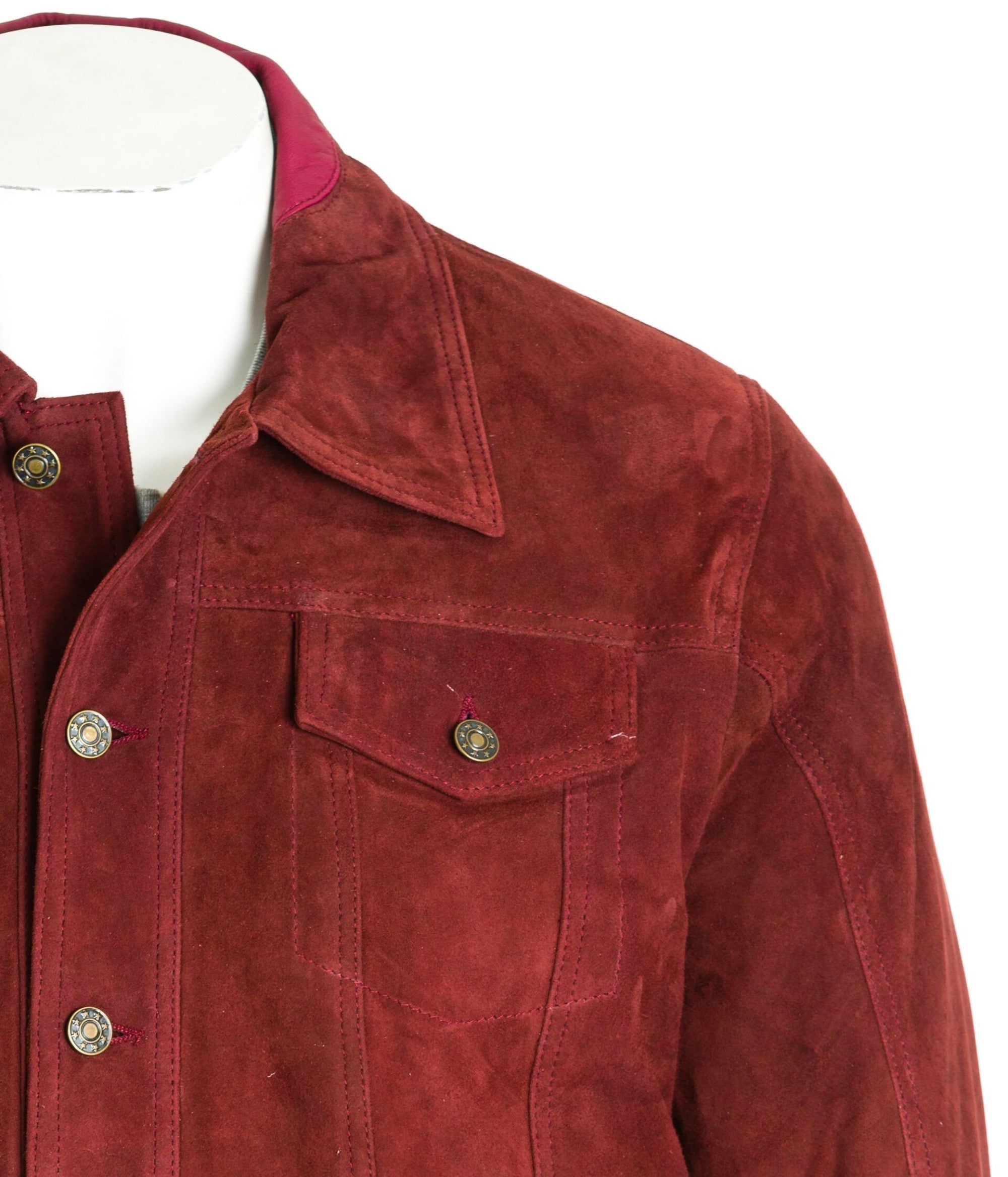 Burgundy Denim Suede Antonio
