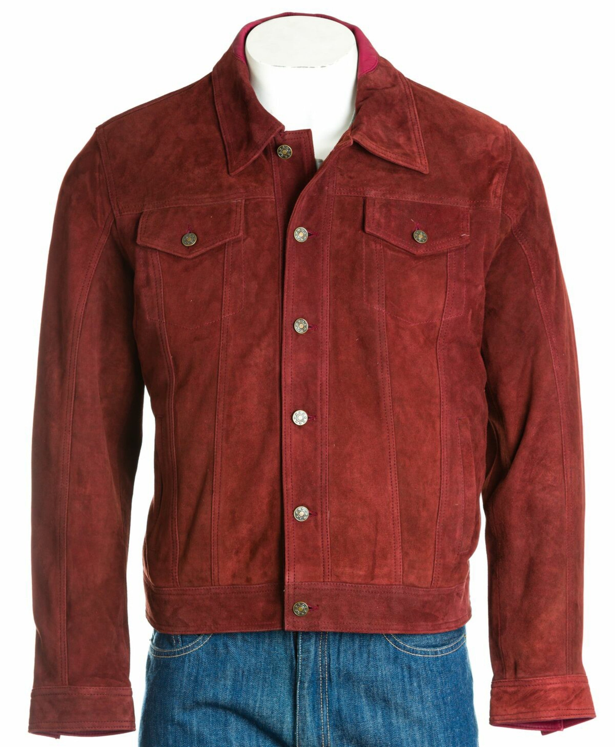 Burgundy Denim Suede Antonio